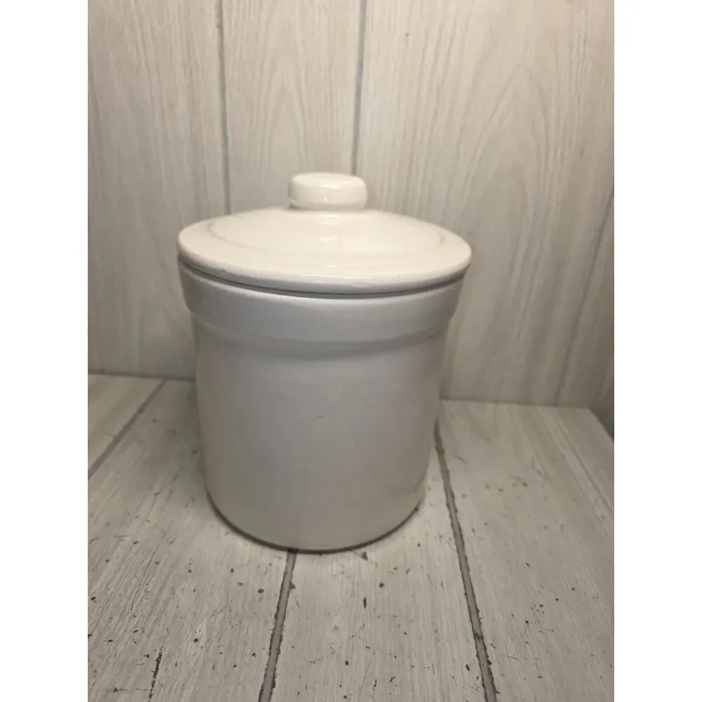 Vintage Pink Heart Flower Croc Canister USA Made 8